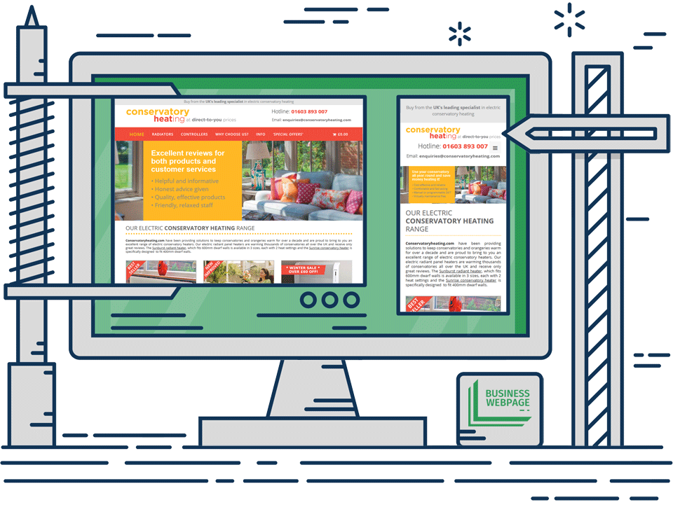 E-commerce web design - Conservatory Heating