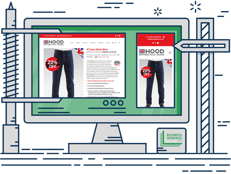 Ecommerce web design Hood Jeans