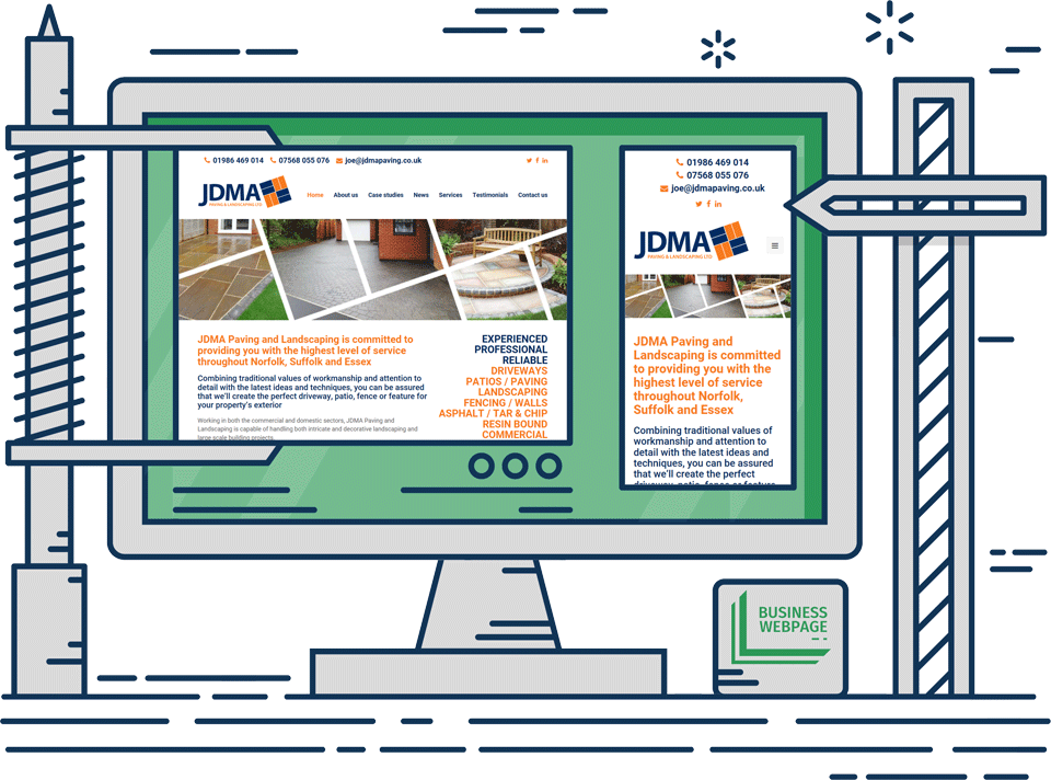 Bespoke web design - JDMA Paving