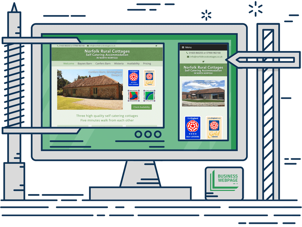 Holiday let web design - Norfolk Rural Cottages