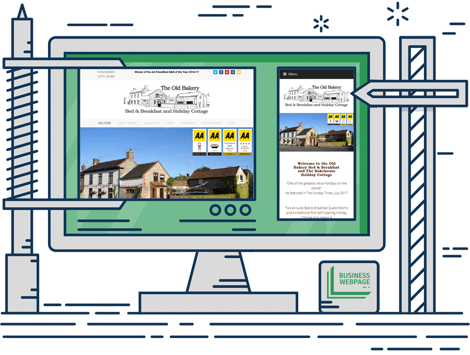 Holiday let web design - Old Bakery